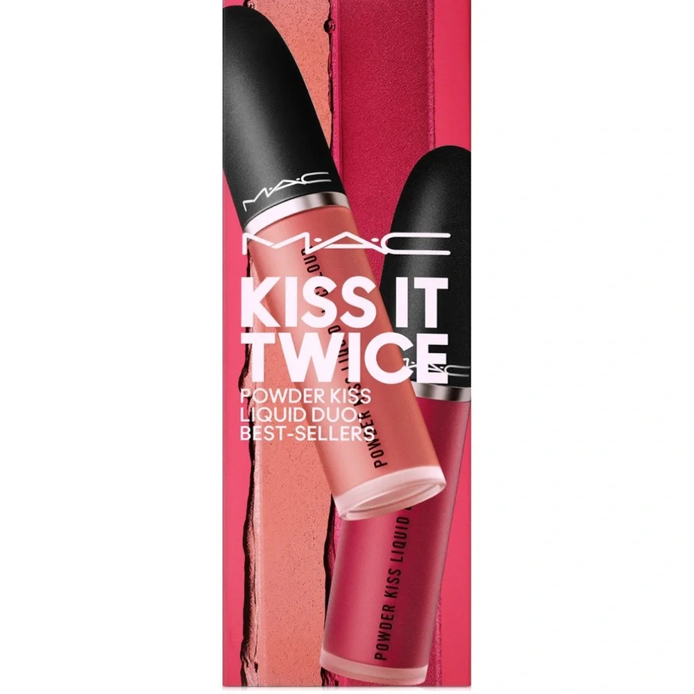 NEW! MAC Kiss It Twice Powder Liquid Lipstick Duo Set